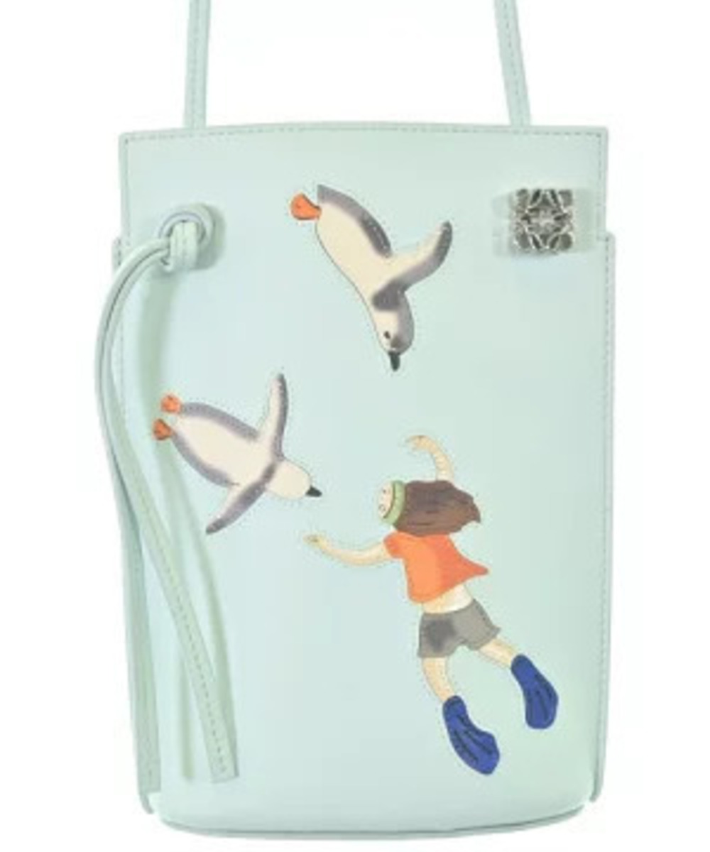 Loewe Suna Fujita Penguin Dice Pocket blue leather
